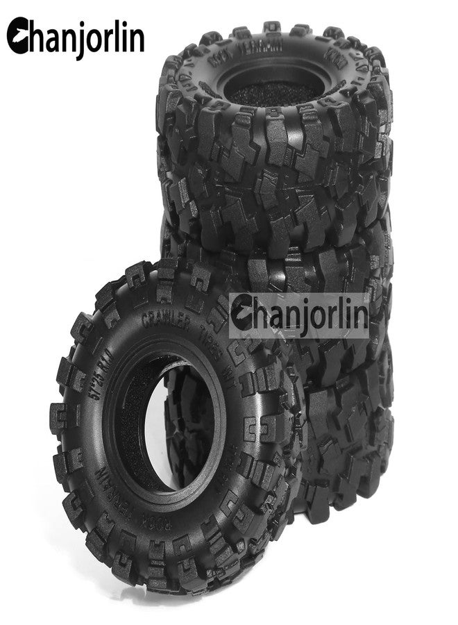 Chanjorlin 1.0 RC Crawler Tires 1/24 1/18 All Terrain Super Soft Sticky Rubber Mud Slingers Tyres For 1:24 1:18 Rock Crawler Car Axial SCX24 FMS AX24 FCX18 FCX24 TRX4M 1.0" Beadlock wheels Rim 4PCS - Image 5